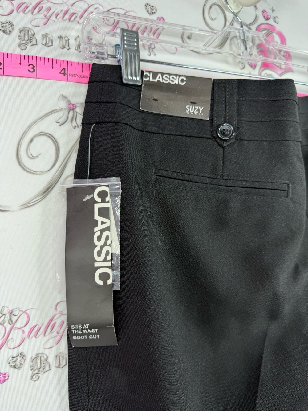Suzy Shier pants buttons Black Dress Pants flare leg brand new with tags classic - Picture 4 of 15